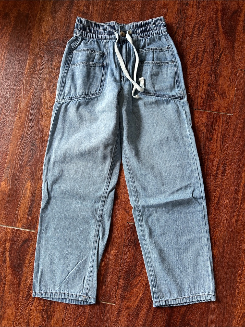 Light Wash Kensie Drawstring Denim Joggers